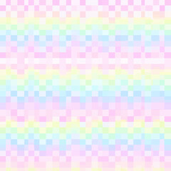 Padrão pixelado em tons pastel suaves, com um gradiente de cores arco-íris delicado e etéreo.