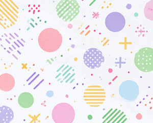 Padr&atilde;o de vetor abstrato com formas geom&eacute;tricas coloridas e divertidas em fundo branco.