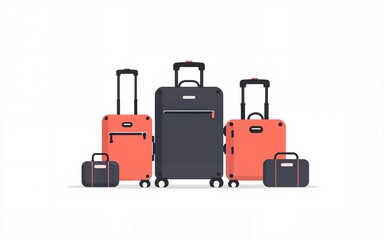 Luggage set icon, logo isolated on white background. High quality