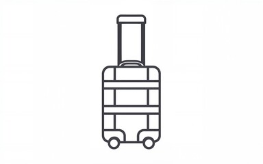 Luggage icon collection. Luggage trolley line icon set. Suitcase bag sign. Baggage claim symbol. Vector illustration. High quality