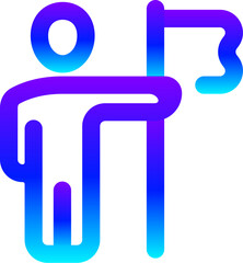 Modern Blue Gradient Line Icon of User Exit or Logout