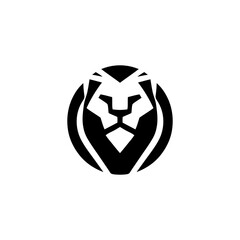 Obraz premium Modern Lion Head Logo Design in Geometric Style