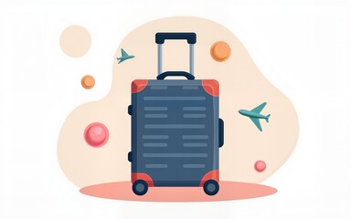 Carry-on luggage or cabin luggage flat vector icon for travel apps and websites. High quality