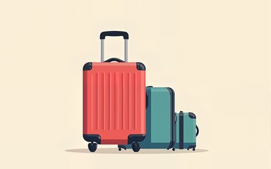 Carry-on luggage or cabin luggage flat vector icon for travel apps and websites. High quality