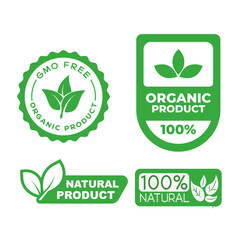 set of green eco labels
