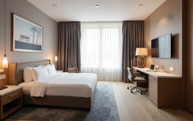 Interior of modern hotel room. High quality