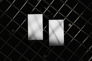 portrait business card in dark background mockup