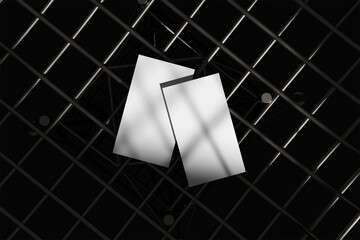 portrait business card in dark background mockup