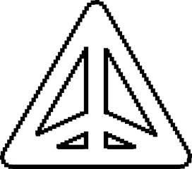 Triangle pixel shape icons and signs. Graphic elements