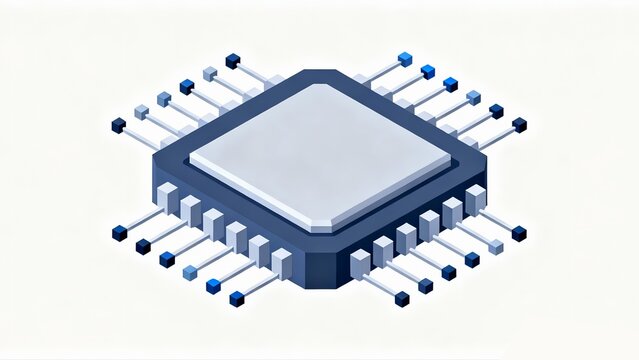 MEMS Sensor Array Icon | Minimalist 3D Art of Micro-Electro-Mechanical Systems & Industrial Sensing