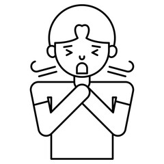 Difficulty breathing outline Icon