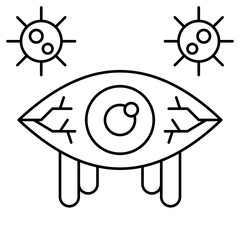 Eye allergy outline Icon