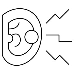 Ear infection outline Icon