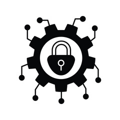 Cyber Security icon with white background vector stock illustration