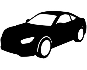 Black vector illustration of a car on a transparent background. Ideal for automotive designs, transportation themes graphics, and vehicle illustrations