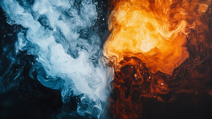 river splitting into two contrasting colors, representing dual ethics, balance, and moral divergence. Perfect for conceptual, nature, and philosophy-themed visuals.