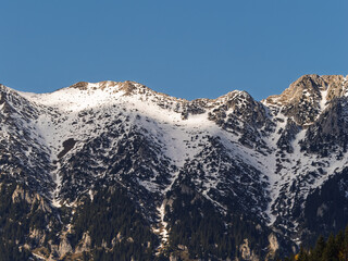 snow covered mountains in winter