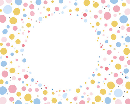 Fundo de vetor com bolinhas coloridas em tons pastel, padr&atilde;o abstrato e festivo para design