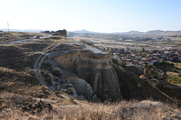 Volcanic Rock Formations and Cave Houses in Cappadocia, Turkey