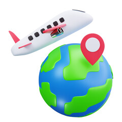 Airplane Around Globe