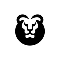 Lion Head Creative Logo Symbol in Simple Geometric