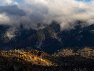 clouds over the mountains