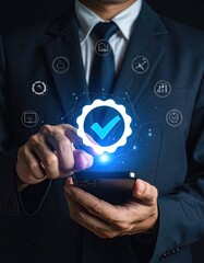 Digital Business Quality Assurance Verification Technology Concept.