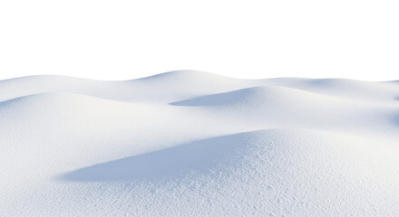 Fresh white snowdrifts with soft shadows on a transparent background PNG image for winter projects