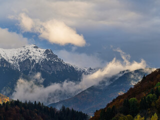 mountain landscape with clouds
