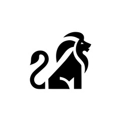 Majestic Lion Logo in Modern Geometric Style