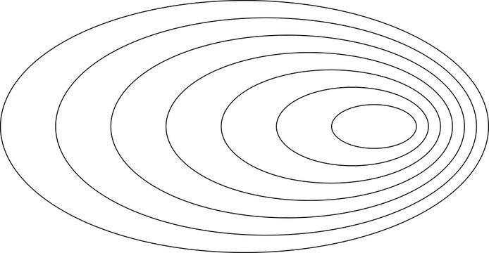 Oval Line dynamic pattern. Concentric circles logo