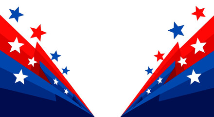 Flat Military Medal and Stars Background with Space for Text