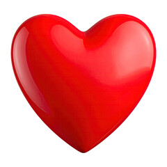 Shiny red heart; 3D rendering against black