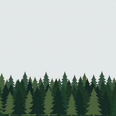 Minimalist Forest Border Illustration with Copy Space