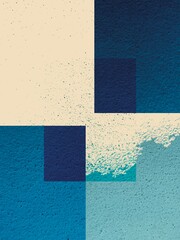 งานศิลปะที่ไม่มีชื่อModern abstract geometric background with overlapping blue and cyan squares, creating a clean, calm, and stylish visual effect. Perfect for graphic design, digital art, advertising