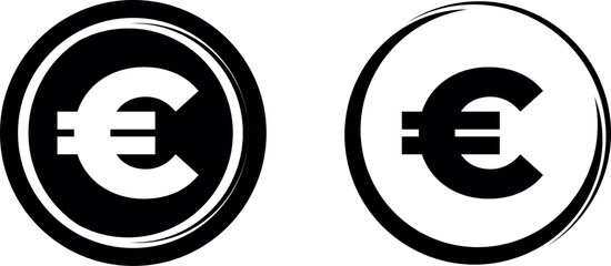 euro icon vector set