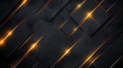 Black and Gold Futuristic Geometric Glow Background