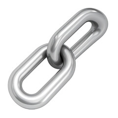 Shiny, metal chain link on a dark background