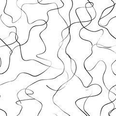 Abstract continuous line chaotic scribble art