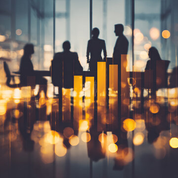 Blurred business people walking in modern office corridor or corporate building interior