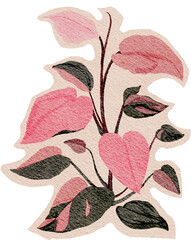 textured watercolor flower, vintage, sticker