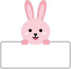 메모판을 들고 있는 분홍 토끼 © hyunsung