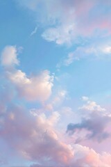 Pastel Sky Background with Soft Clouds
