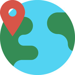 set of flat icon map design