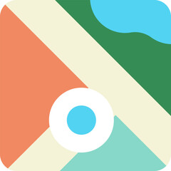 set of flat icon map design