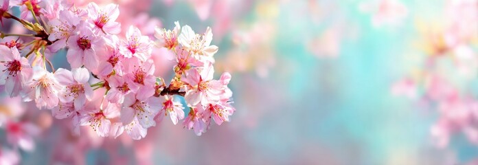 Cherry Blossom Branch With Soft Background.