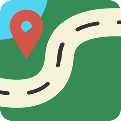 set of flat icon map design