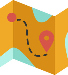 set of flat icon map design