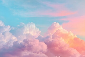 Pastel Sky with Cotton Candy Clouds