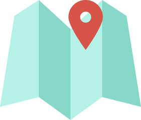 set of flat icon map design